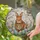 Fluffy Brown Rabbit Easter Eggs Bird Tiffany Stained Glass Spring Home Decor Gift Stained Glass Suncatcher - 2