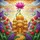 Ornate Golden Temple Magenta Lotus Flower Stained Glass Floral Mosaic Window Art Stained Glass Suncatcher - 5