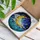 Glowing Crescent Moon Golden Stars Celestial Ocean Waves Tiffany Stained Glass Art Decor Stained Glass Suncatcher - 3