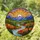 Tiffany Stained Glass Landscape River Mountain Forest Sun Moon Autumn Trees Artwork Stained Glass Suncatcher - 1