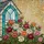 Peonies Roses Garden Stained Glass Arched Window Frame Tiffany Style Gabled Roof Stained Glass Suncatcher - 5