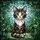 Cute Cartoon Kitten Stained Glass - Mottled Black Grey Cat Amber Eyes Garden Sky Lush Green Stained Glass Suncatcher - 5
