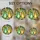 Green Pear Golden Gourd Stained Glass Art, Tiffany Clover Flower Mosaic Glowing Fruit Stained Glass Suncatcher - 4