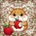 Cartoon Hamster Red Apple Tiffany Stained Glass - Botanical Mosaic Art Decor Stained Glass Suncatcher - 5