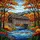 Highly Detailed Tiffany Style Stained Glass Covered Bridge Autumn River Scene Art Stained Glass Suncatcher - 5