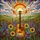 Acoustic Guitar Wildflower Field Tiffany Glass Art - Rising Sun & Rolling Hills Nature Scene Stained Glass Suncatcher - 5