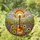 Acoustic Guitar Wildflower Field Tiffany Glass Art - Rising Sun & Rolling Hills Nature Scene Stained Glass Suncatcher - 1