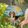 Inquisitive Tricolor Beagle Dog Stained Glass Art with Daisies, Poppies, Bees & Butterflies Stained Glass Suncatcher - 2