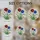 Tiffany Style Stained Glass Jewel Tone Red Blue White Flowers Green Stems Clear Cream Mosaic Stained Glass Suncatcher - 4