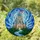Fairy-Tale Castle American Flag Stained Glass Blue Spires River Pathway Mosaic Sky Stained Glass Suncatcher - 1