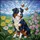 Tri-Color Australian Shepherd Dog Tiffany Stained Glass Flowers Butterflies Mosaic Hills Stained Glass Suncatcher - 5