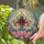 Tiffany Style Stained Glass Woman Lotus Yoga Pose - Meditative Swirling Jewel Tone Mosaic Art Stained Glass Suncatcher - 2