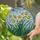 Daffodil Stained Glass Mosaic Art - Tiffany Style Blossoms & Sky Blue Green Mosaic Stained Glass Suncatcher - 2