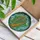 Golden Celtic Harp Filigree Emerald Clover Stained Glass Tiffany Mosaic Art Swirling Waves Stained Glass Suncatcher - 3