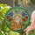 Intricate Fluffy Ginger Cat Tiffany Stained Glass with Garden Flowers & Lush Foliage Stained Glass Suncatcher - 2