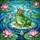 Green Frog Golden Crown Lotus Flowers Lily Pads Tiffany Glass Style Pond Decor Stained Glass Suncatcher - 5