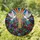 Stained Glass Golden Cross White Doves & Floral Mosaic - Crimson Purple Teal Jewel Tones Stained Glass Suncatcher - 1