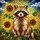 Raccoon Sunflowers Tiffany Stained Glass - Dappled Light Organic Mosaic Home Decor Stained Glass Suncatcher - 5