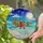 Santa Claus Biplane Tiffany Glass - Christmas Night Sky Full Moon Stars Holiday Gift Stained Glass Suncatcher - 2