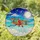 Santa Claus Biplane Tiffany Glass - Christmas Night Sky Full Moon Stars Holiday Gift Stained Glass Suncatcher - 1