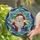 Jovial Santa Claus Stained Glass Red Hat Holly - Christmas Tiffany Style Holiday Gift Stained Glass Suncatcher - 2