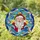 Jovial Santa Claus Stained Glass Red Hat Holly - Christmas Tiffany Style Holiday Gift Stained Glass Suncatcher - 1