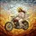 Jesus Christ Riding Chopper Motorcycle Stained Glass - Divine Celestial Home Decor Gift Stained Glass Suncatcher - 5