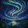 Majestic Glowing Aurora Borealis Starry Night Sky Lake Reflection Evergreen Trees Stained Glass Suncatcher - 5