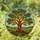 Majestic Gnarled Oak Tree Stained Glass - Rolling Hills Sky Tiffany Style Nature Artwork Stained Glass Suncatcher - 1