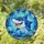 Playful Cartoon Shark Stained Glass Mosaic - Tiffany Style Ocean Jewel Tones Sea Life Art Stained Glass Suncatcher - 1