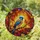 Blue-Headed Bird Stained Glass - Vibrant Tiffany Style Mosaic Jewel Tones Autumn Leaves Stained Glass Suncatcher - 1