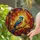Blue-Headed Bird Stained Glass - Vibrant Tiffany Style Mosaic Jewel Tones Autumn Leaves Stained Glass Suncatcher - 2