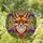 Highly Detailed Stained Glass Fox Head with Blue Eyes, Purple Flowers & Green Foliage Stained Glass Suncatcher - 1