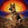 German Shepherd Dog Stained Glass Mosaic Art - Tiffany Sunset & Mountain Landscape Stained Glass Suncatcher - 5