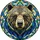 Majestic Bear Head Stained Glass Geometric Art - Tiffany Style Jewel Tone Mosaic Stained Glass Suncatcher - 5