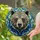 Majestic Bear Head Stained Glass Geometric Art - Tiffany Style Jewel Tone Mosaic Stained Glass Suncatcher - 2