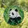 Serene Panda Bear Stained Glass Art - Lush Bamboo Forest Jewel Tone Intricate Design Stained Glass Suncatcher - 1