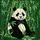 Friendly Panda Bear in Lush Bamboo Forest Stained Glass Art with Jewel Tone Patterns Stained Glass Suncatcher - 5