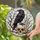 Black Raven Skull Stained Glass Tiffany Style with Barren Branches Cracked Ice Mosaic Stained Glass Suncatcher - 2