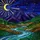 Stained Glass Mountain Landscape Night Sky Crescent Moon River Tiffany Style Stained Glass Suncatcher - 5