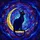Black Cat Golden Crescent Moon Stained Glass Cosmic Nebula Celestial Vibrant Star Art Stained Glass Suncatcher - 5