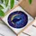 Black Cat Golden Crescent Moon Stained Glass Cosmic Nebula Celestial Vibrant Star Art Stained Glass Suncatcher - 3