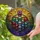 Tiffany Glass Twelve Skulls Mask Faces Screaming Dark Vines Mosaic Art Stained Glass Suncatcher - 2