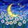 Crescent Moon Stars Daffodils - Blue Lavender Clouds Stained Glass Art Stained Glass Suncatcher - 5