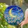 Crescent Moon Stars Daffodils - Blue Lavender Clouds Stained Glass Art Stained Glass Suncatcher - 2