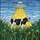 Holstein Cow UFO Beam Light Stained Glass Pastoral Scene - Farm Alien Countryside Decor Stained Glass Suncatcher - 5