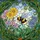 Fluffy Bumblebee Stained Glass Flowers Foliage - Tiffany Style Glowing Jewel Tone Mosaic Stained Glass Suncatcher - 5