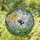 Fluffy Bumblebee Stained Glass Flowers Foliage - Tiffany Style Glowing Jewel Tone Mosaic Stained Glass Suncatcher - 1