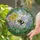 Fluffy Bumblebee Stained Glass Flowers Foliage - Tiffany Style Glowing Jewel Tone Mosaic Stained Glass Suncatcher - 2
