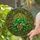Tiffany Stained Glass Potted Plant Heart Leaves Emerald Green Amber Floral Mosaic Art Stained Glass Suncatcher - 2